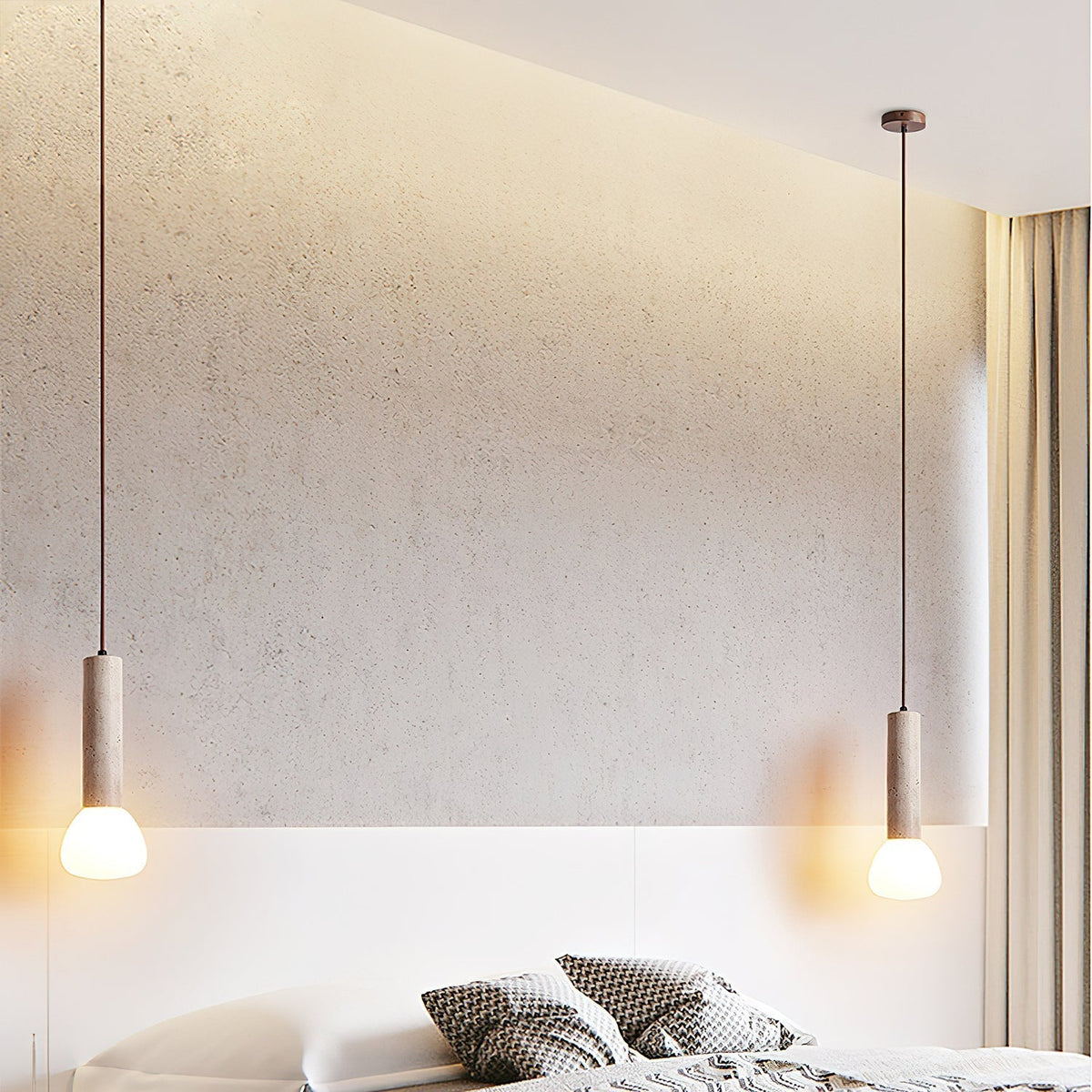 Beia Minimalistische hanglamp van geel travertin