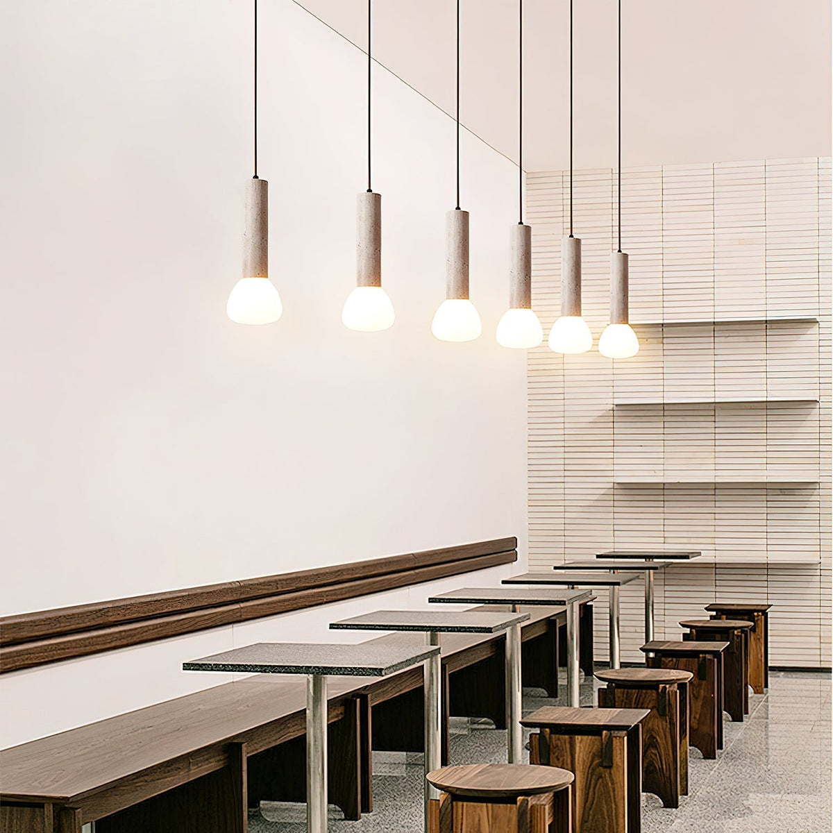 Beia Minimalistische hanglamp van geel travertin