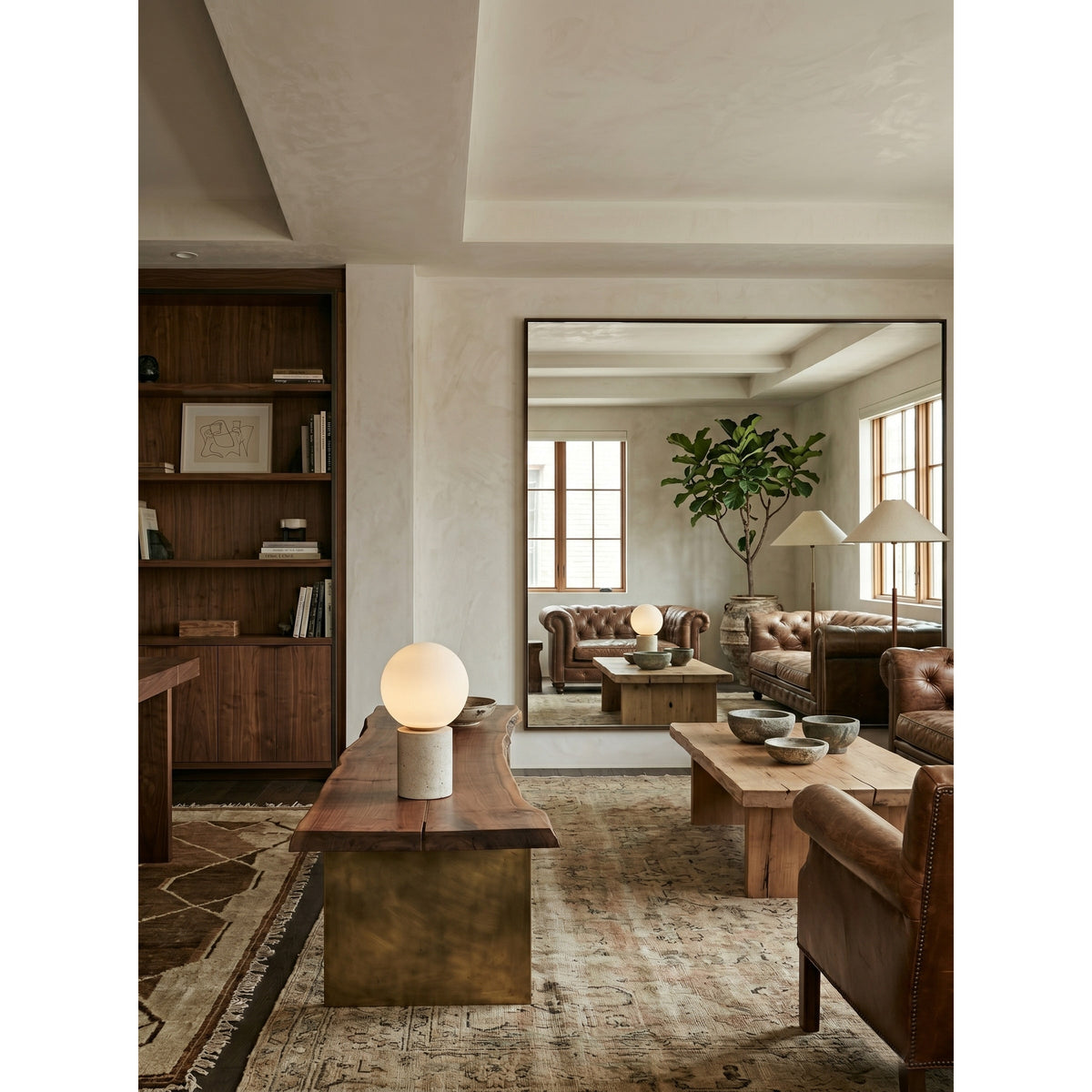 Norinise travertin tafellamp Beige