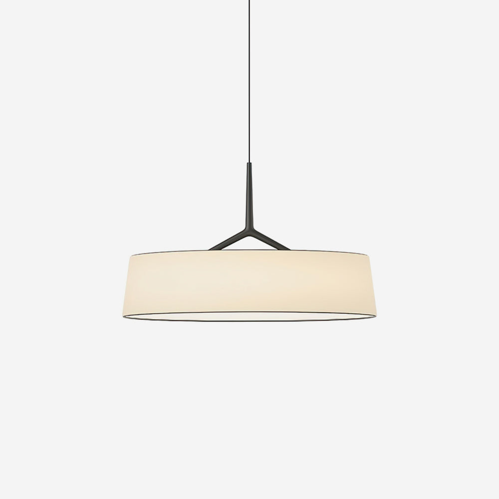 Liora hanglamp witte stof trommel zwart minimalistisch