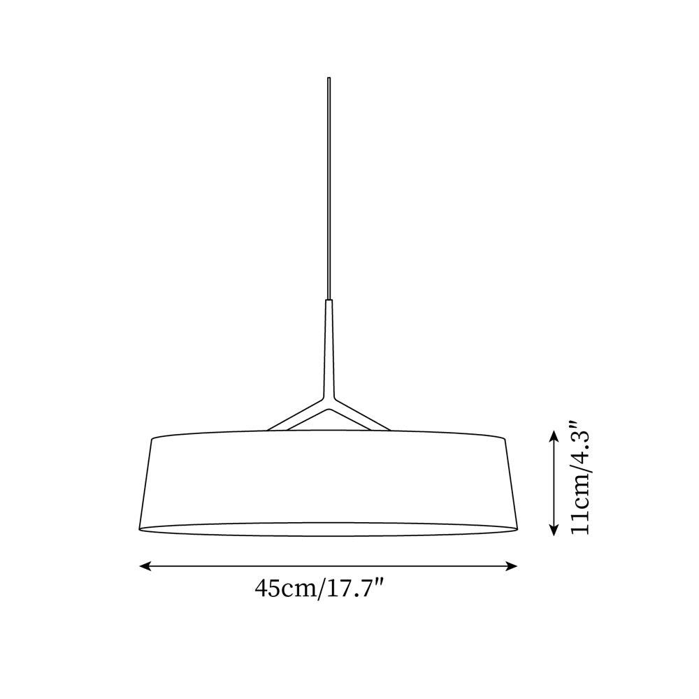Liora hanglamp witte stof trommel zwart minimalistisch