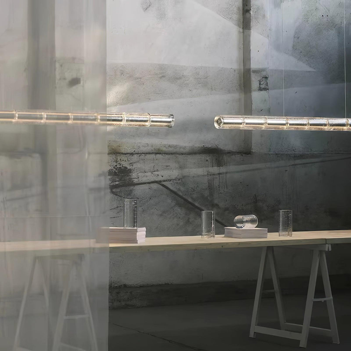 Karoa lineaire hanglamp met matglas