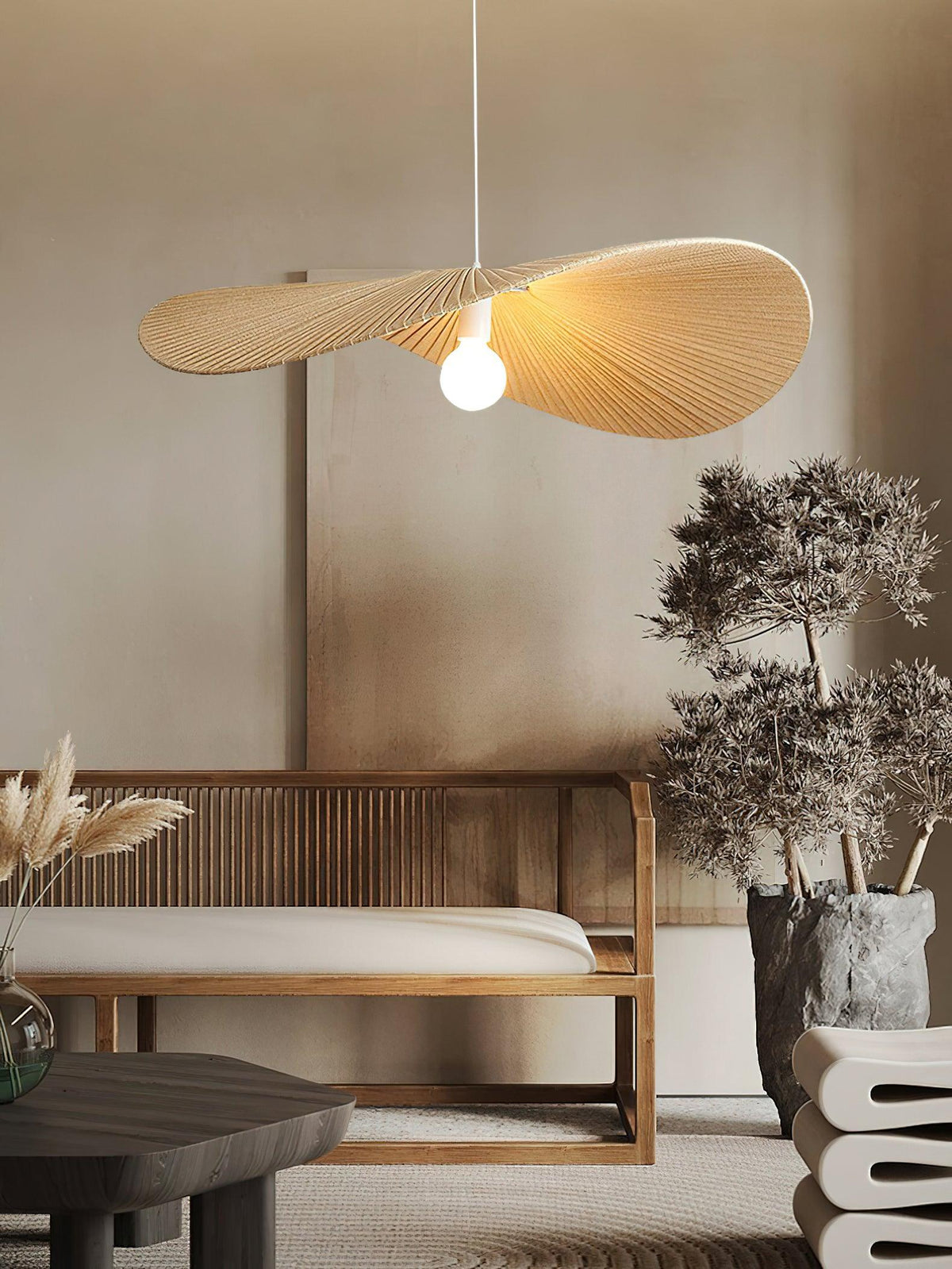 Cedrin hanglamp Wave Natuurlijk