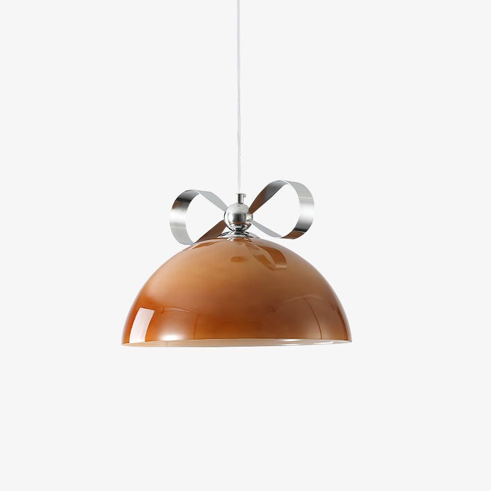 Celirina hanglamp glazen koepel amber voor eetkamer