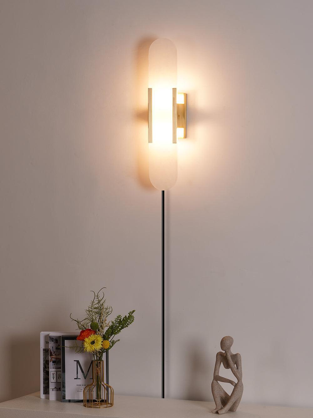 Bano Oblong albasten wandlamp met stekker