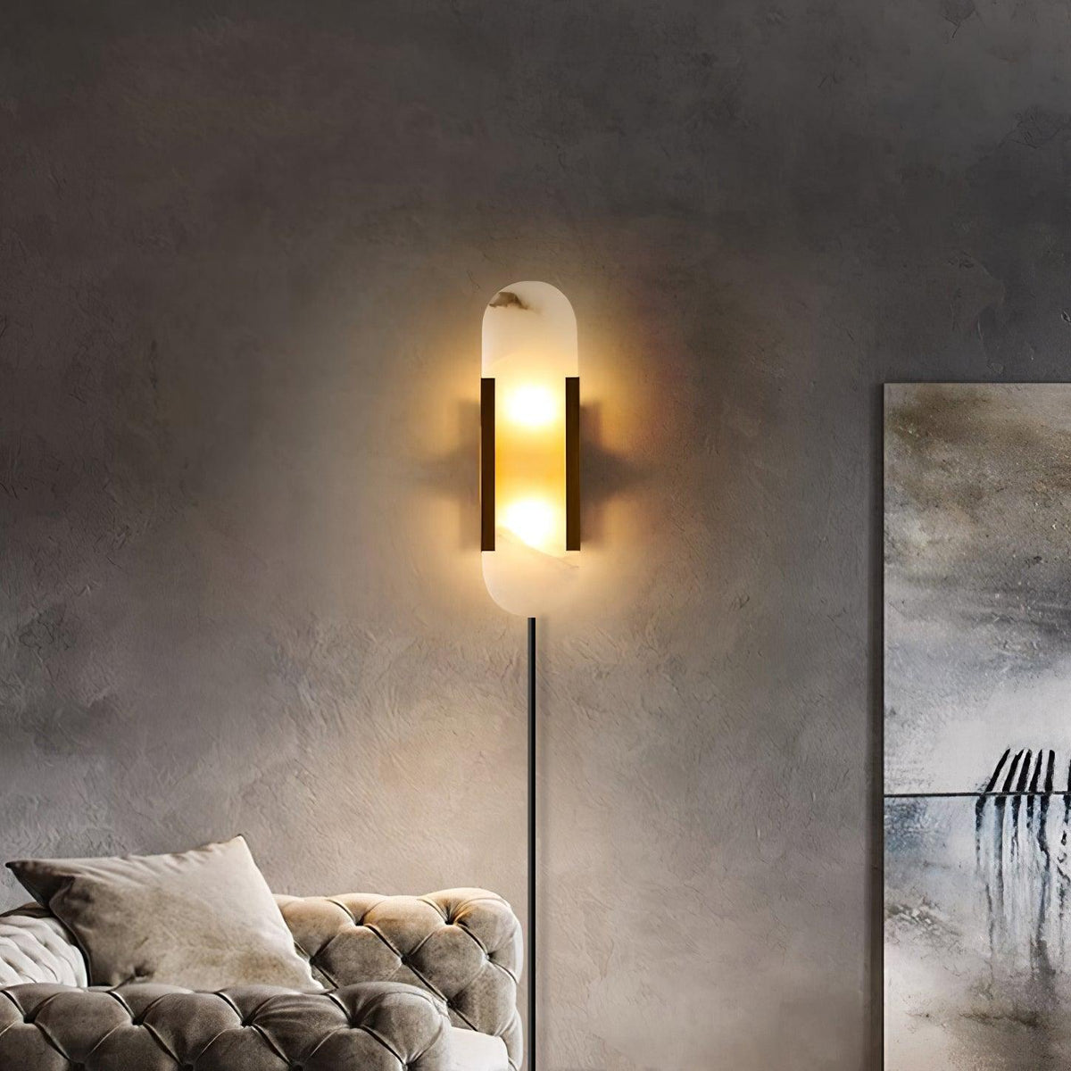 Bano Oblong albasten wandlamp met stekker