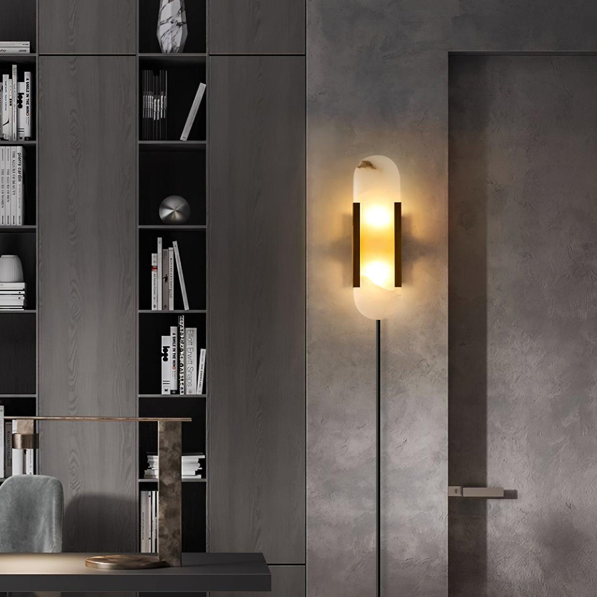 Bano Oblong albasten wandlamp met stekker