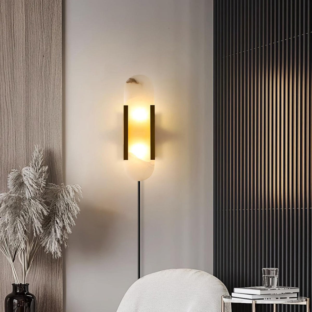Bano Oblong albasten wandlamp met stekker