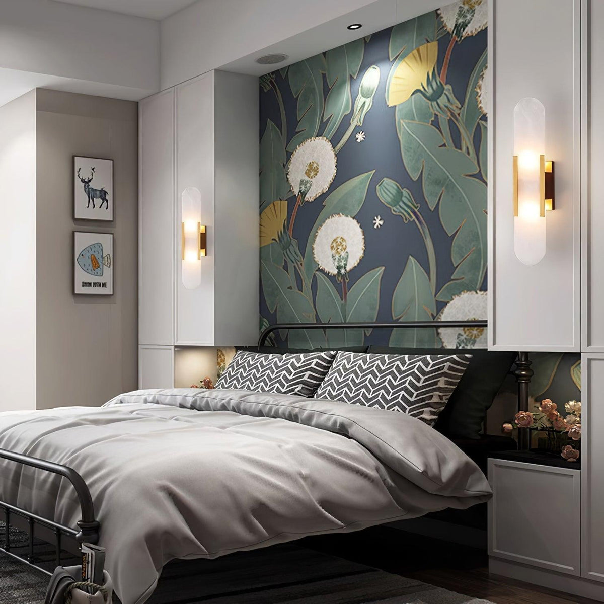 Bano Oblong albasten wandlamp met stekker