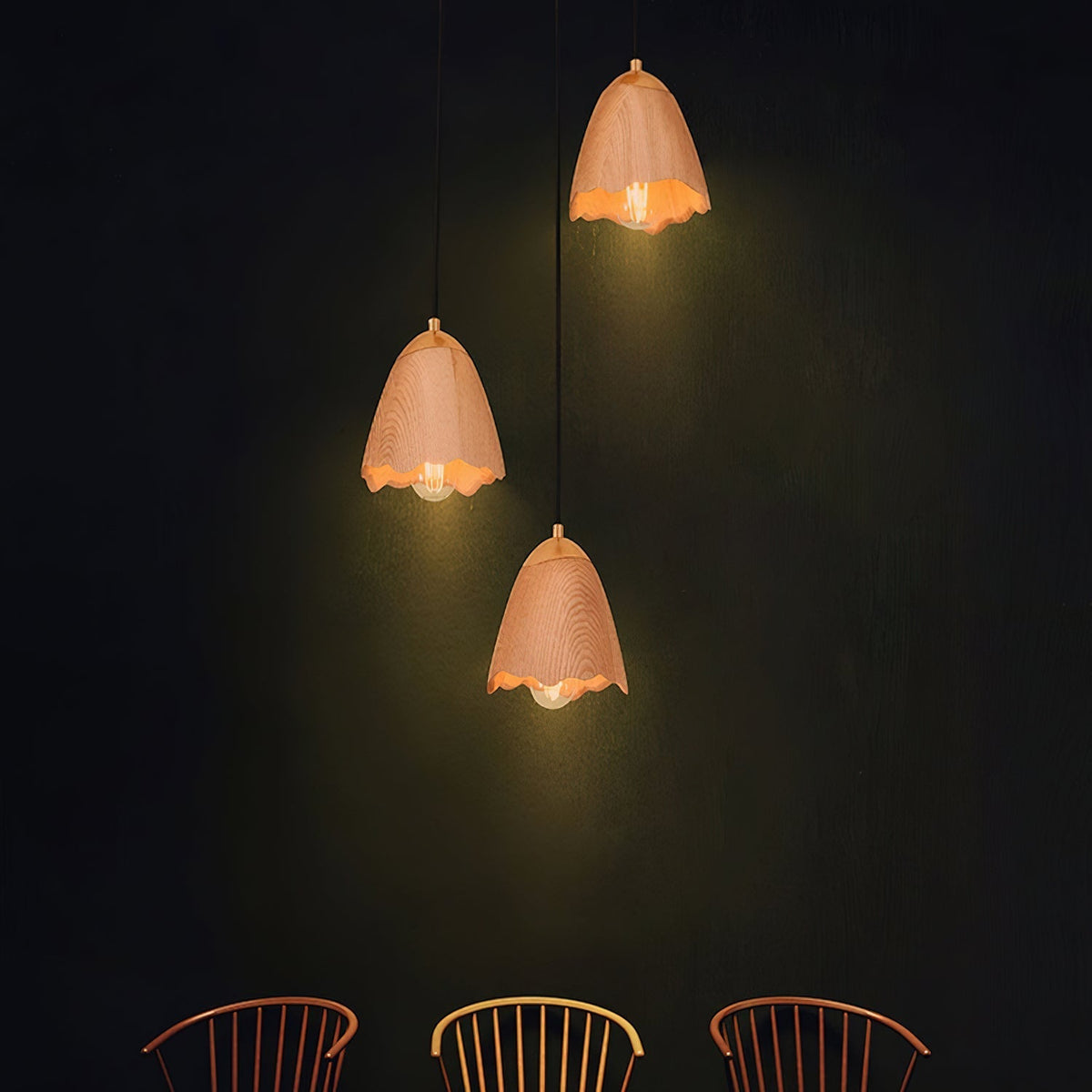 Sartin moderne minimalistische hanglamp van walnoothout