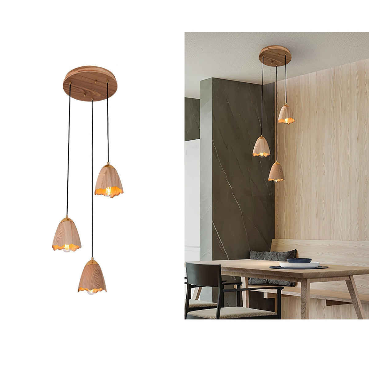 Sartin moderne minimalistische hanglamp van walnoothout