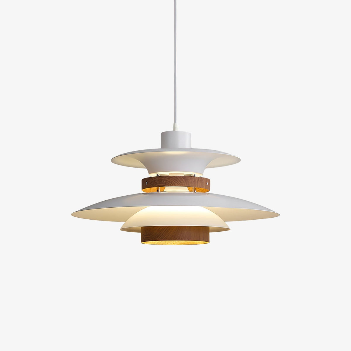Sylelenne hanglamp van hout en staal