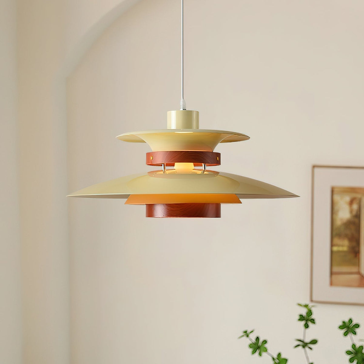 Sylelenne hanglamp van hout en staal