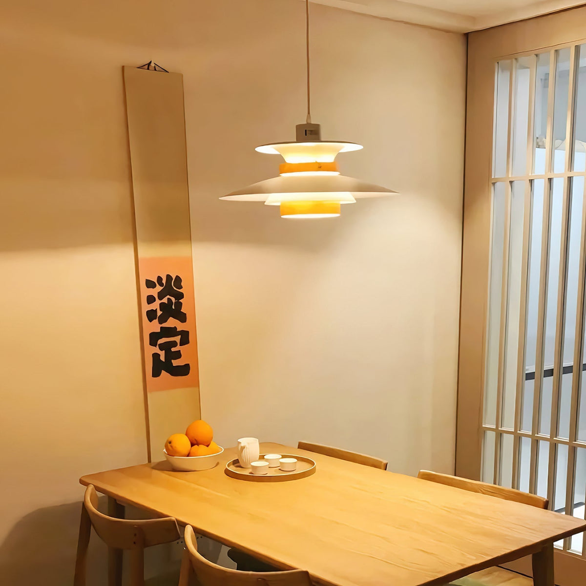 Sylelenne hanglamp van hout en staal