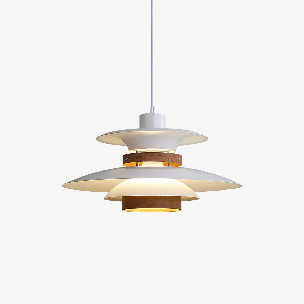 Sylelenne hanglamp van hout en staal