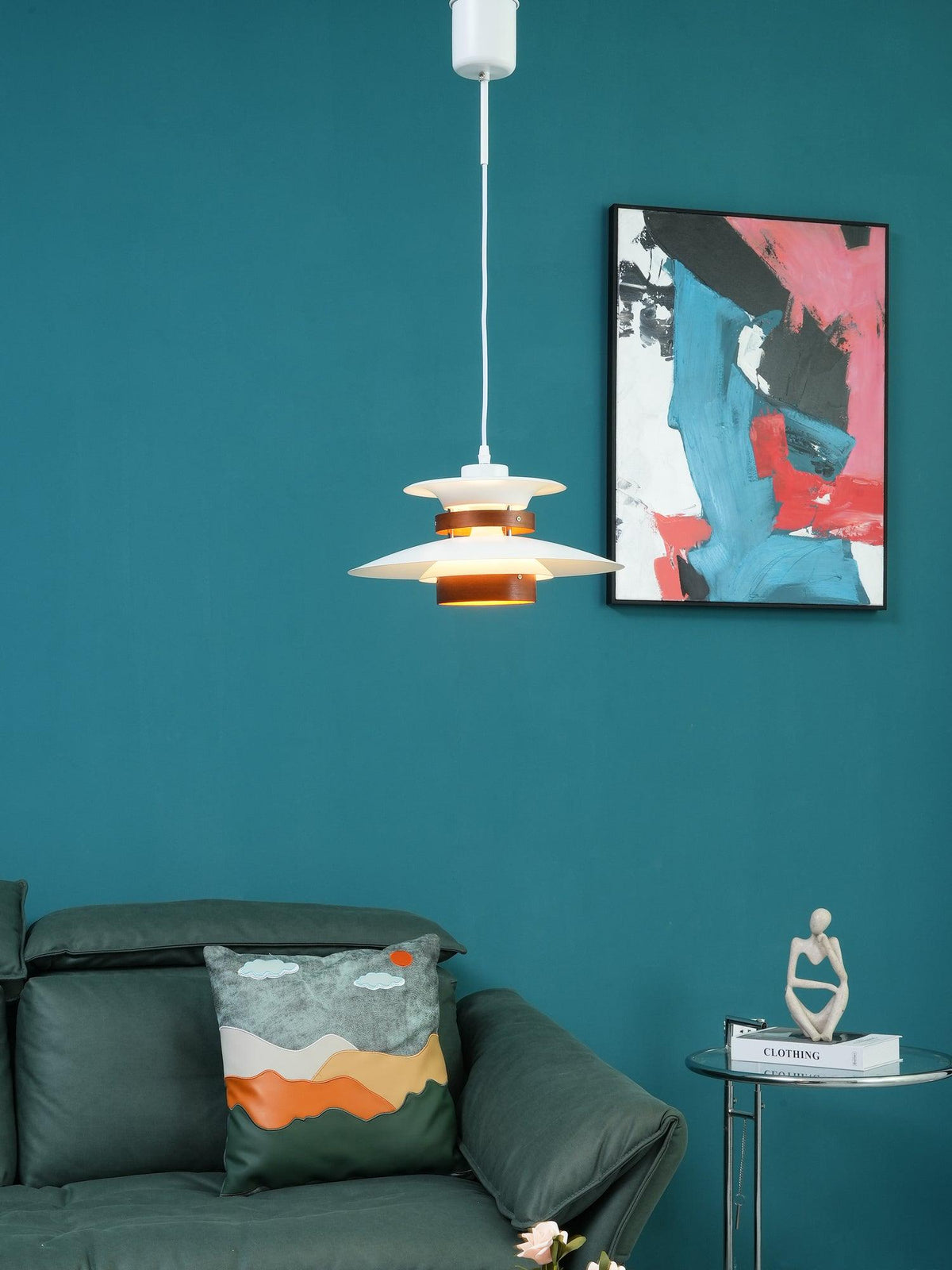 Sylelenne hanglamp van hout en staal