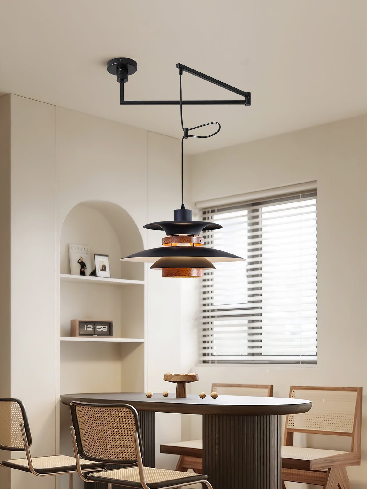 Sylania hanglamp van staal en hout