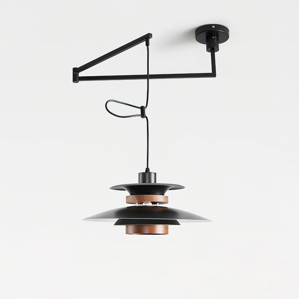 Sylania hanglamp van staal en hout