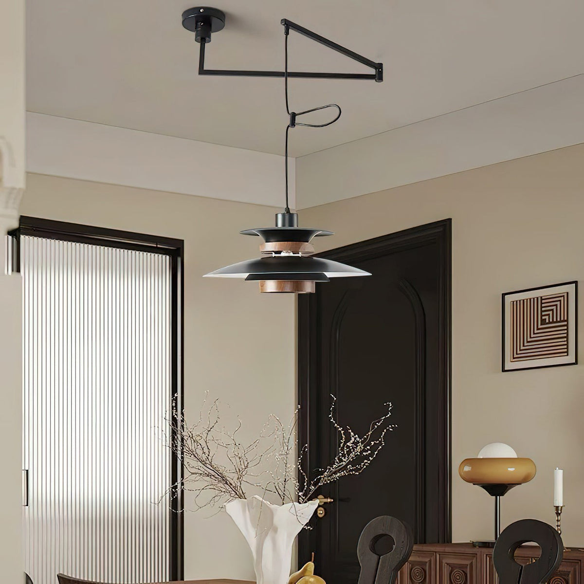 Sylania hanglamp van staal en hout