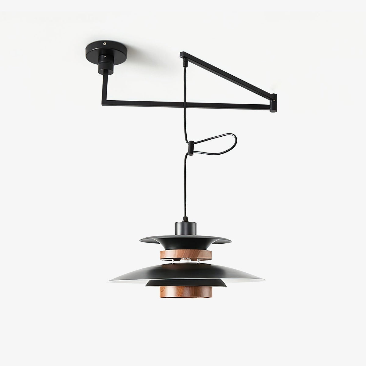Sylania hanglamp van staal en hout