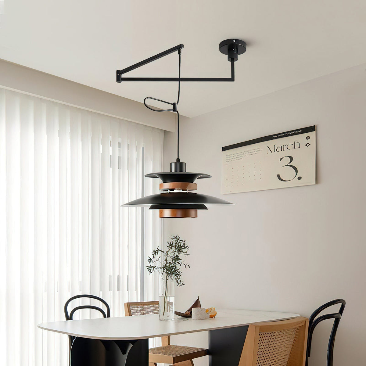 Sylania hanglamp van staal en hout