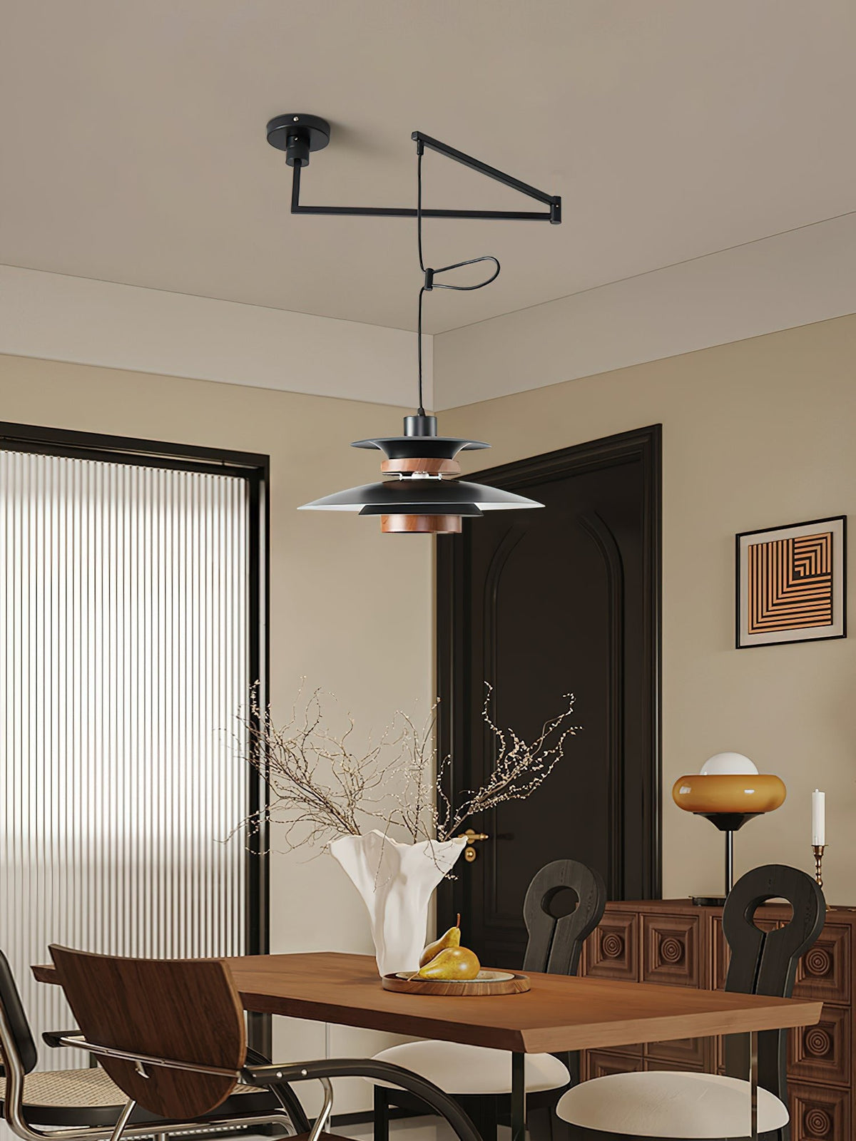 Sylania hanglamp van staal en hout
