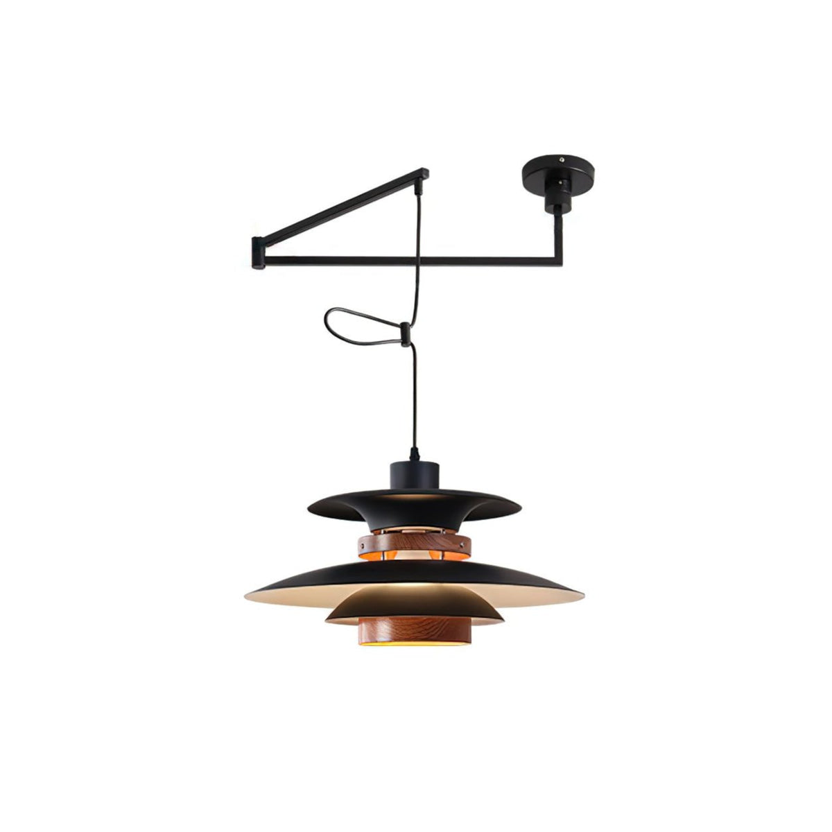 Sylania hanglamp van staal en hout