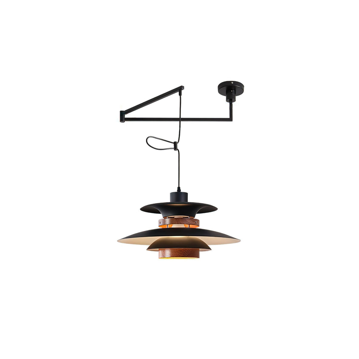 Sylania hanglamp van staal en hout