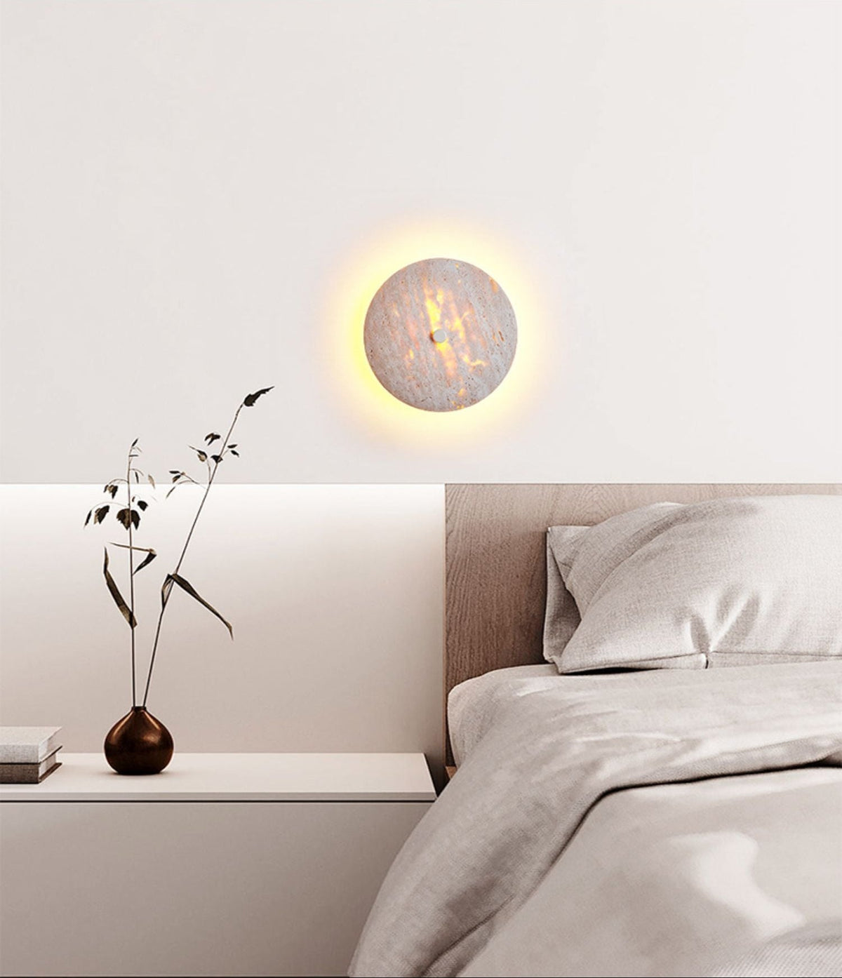 Serineria wandlamp met Beige travertin