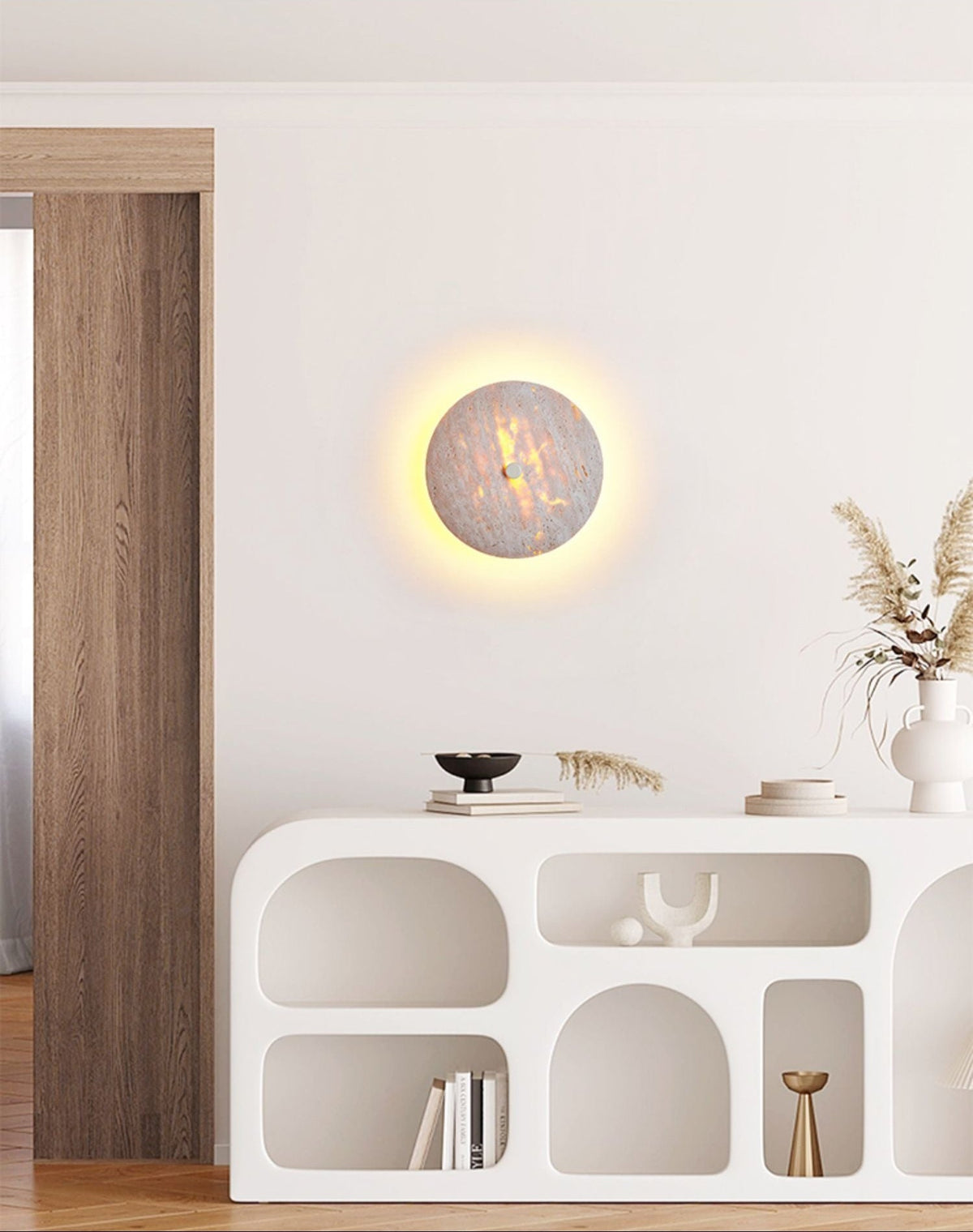 Serineria wandlamp met Beige travertin