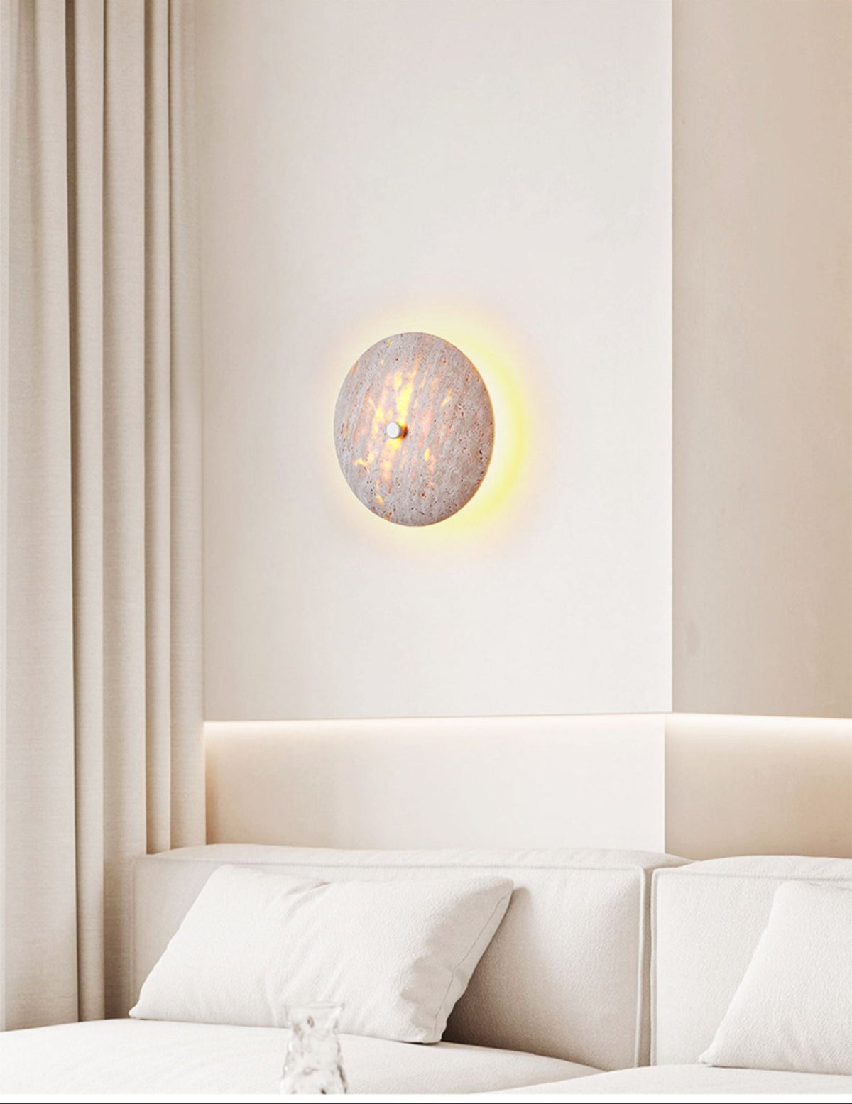 Serineria wandlamp met Beige travertin