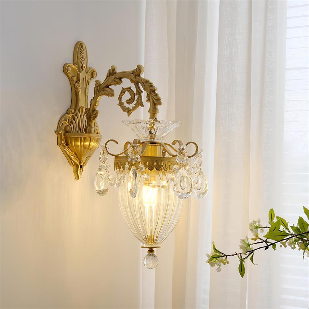 Vireon wandlamp goudkleurige afwerking dubbele wandlamp modern