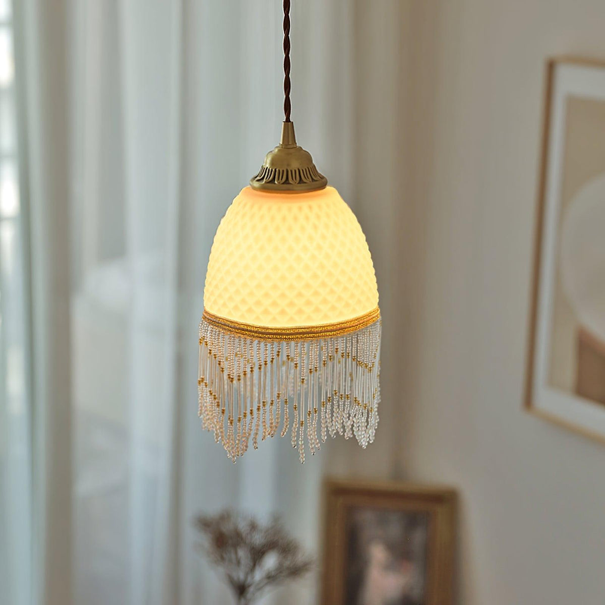 Mesh Tassel glas hanglamp