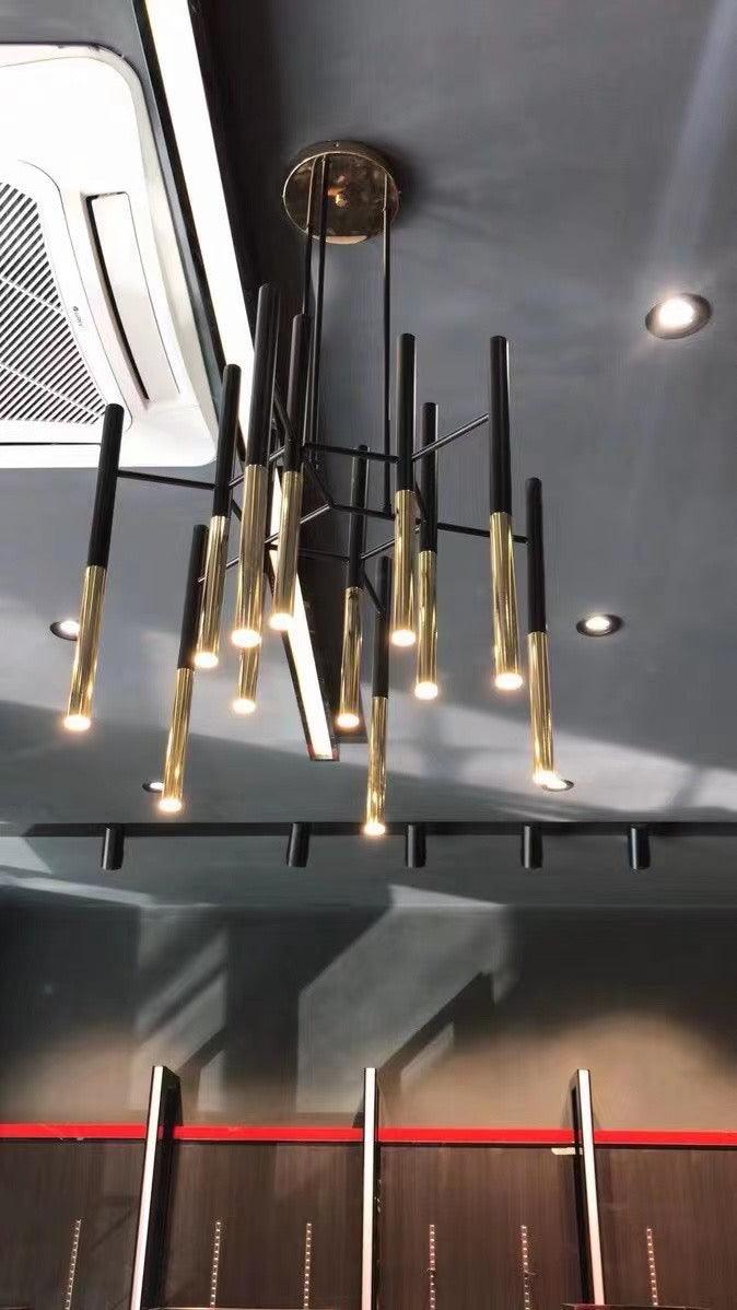 Arixon Kroonluchter Moderne Stangen Zwart Goud