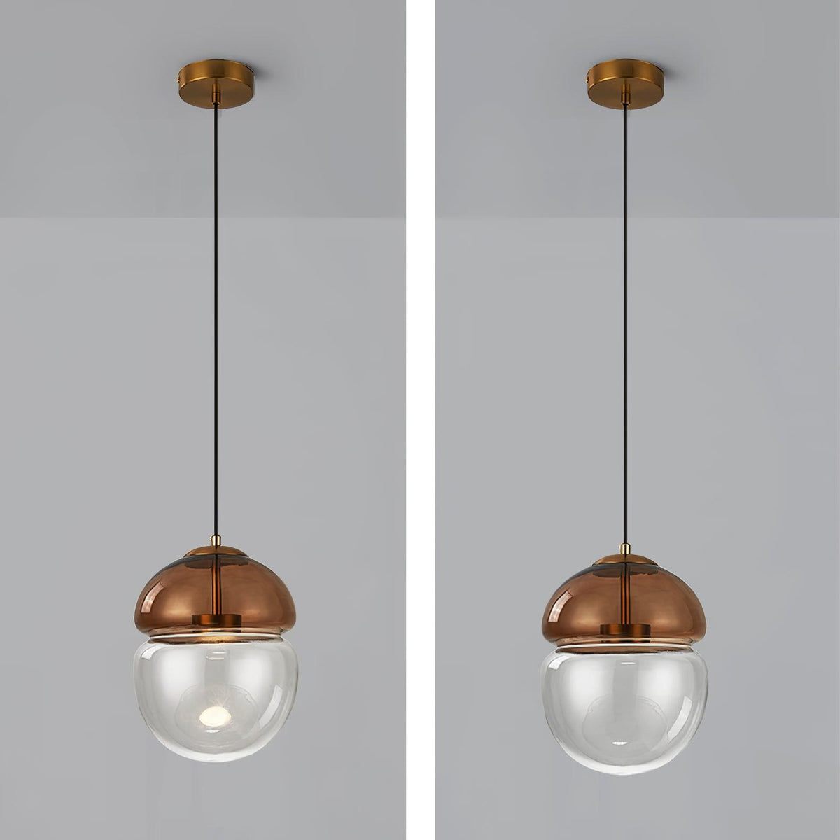 Aged Moderne minimalistische hanglamp met glazen koepel
