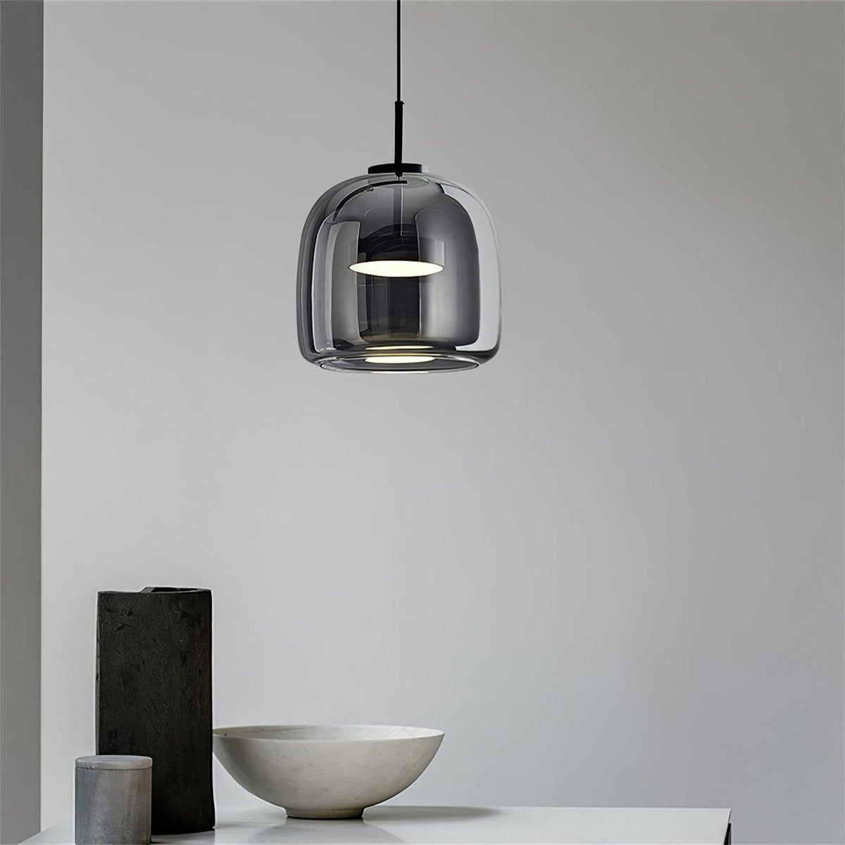 Obsidian Moderne hanglamp van glas