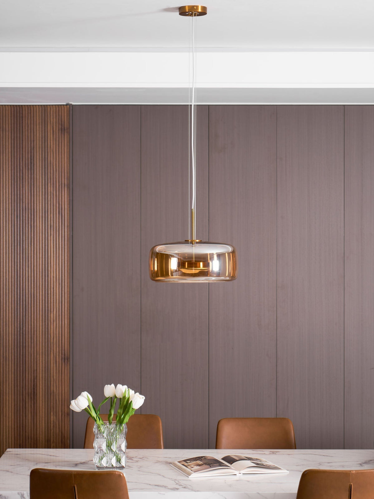 Obsidian Moderne hanglamp van glas