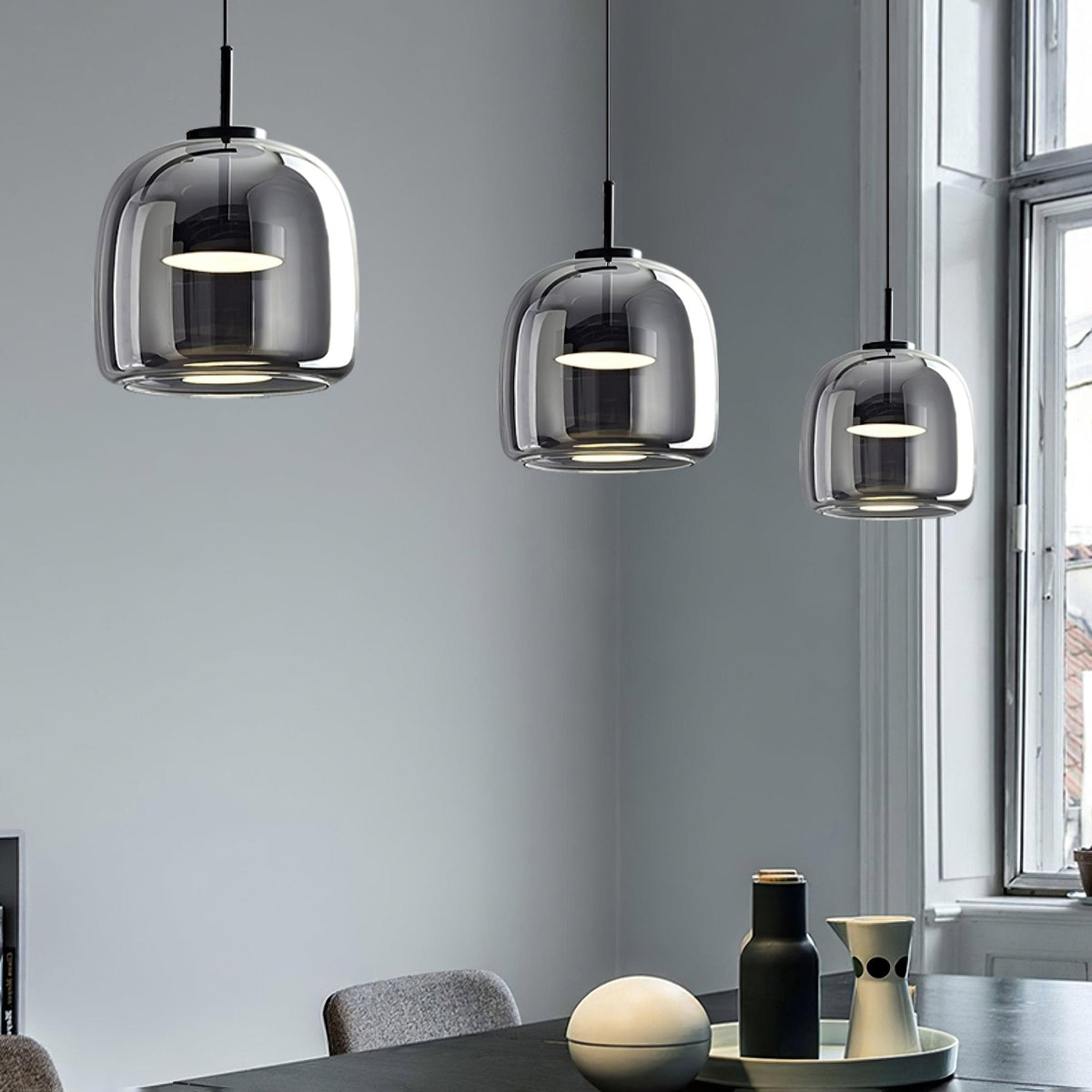 Obsidian Moderne hanglamp van glas