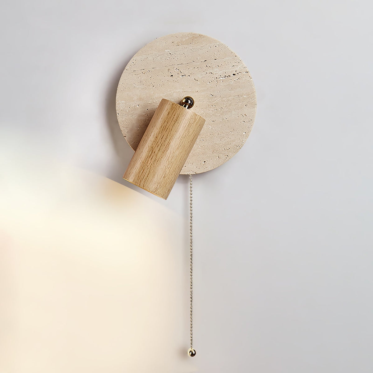 Romino Disc Swing travertin wandlamp