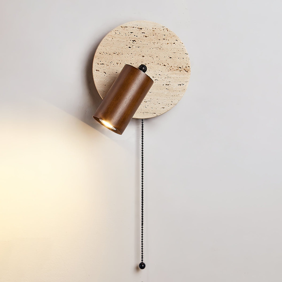Romino Disc Swing travertin wandlamp