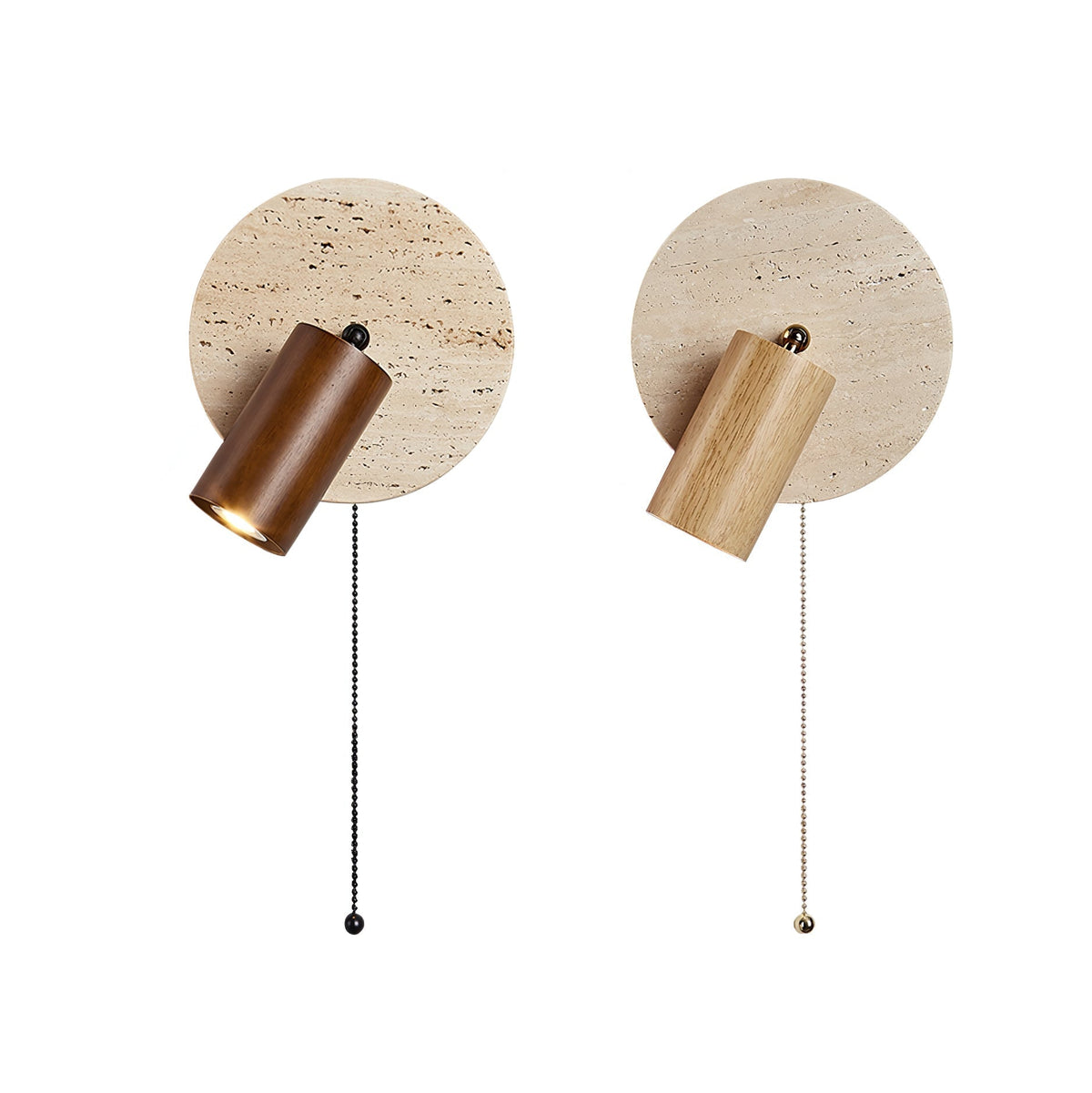 Romino Disc Swing travertin wandlamp