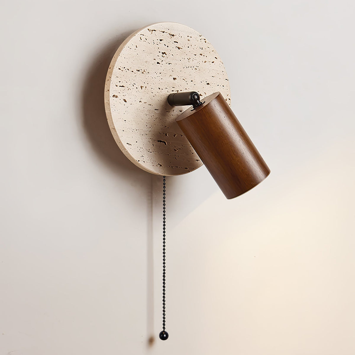 Romino Disc Swing travertin wandlamp