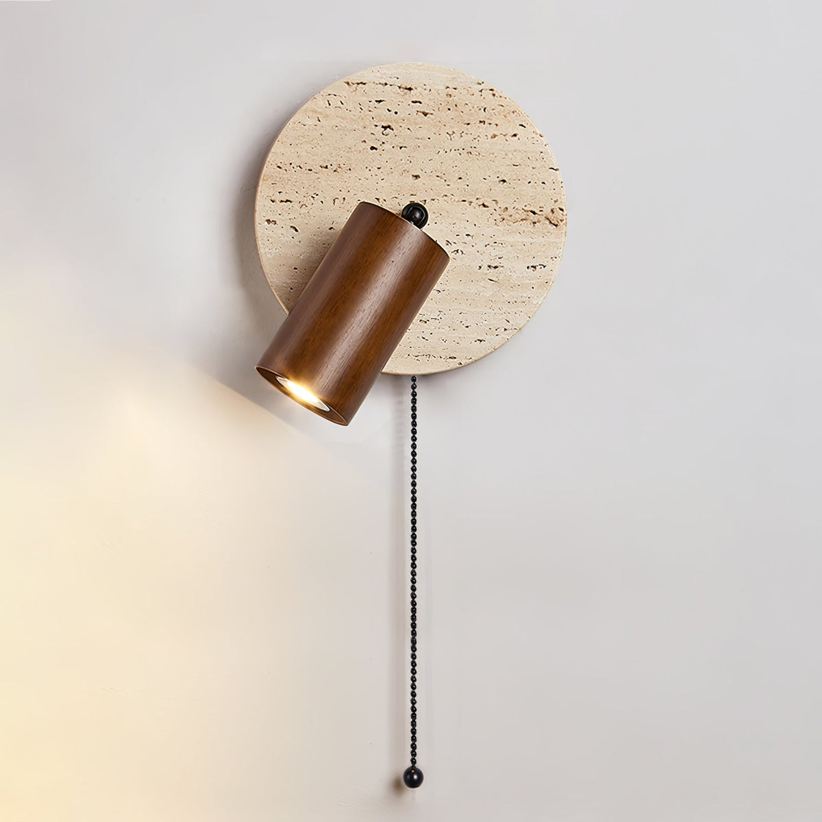Romino Disc Swing travertin wandlamp