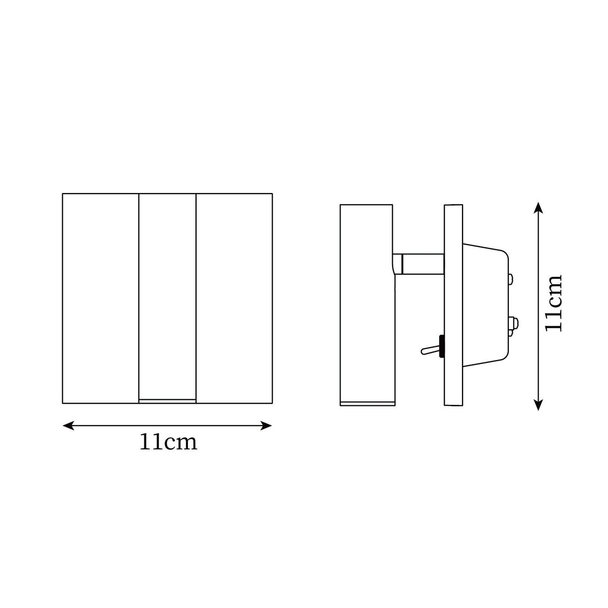 Teriiira Micro Square wandlamp met Schakelaar