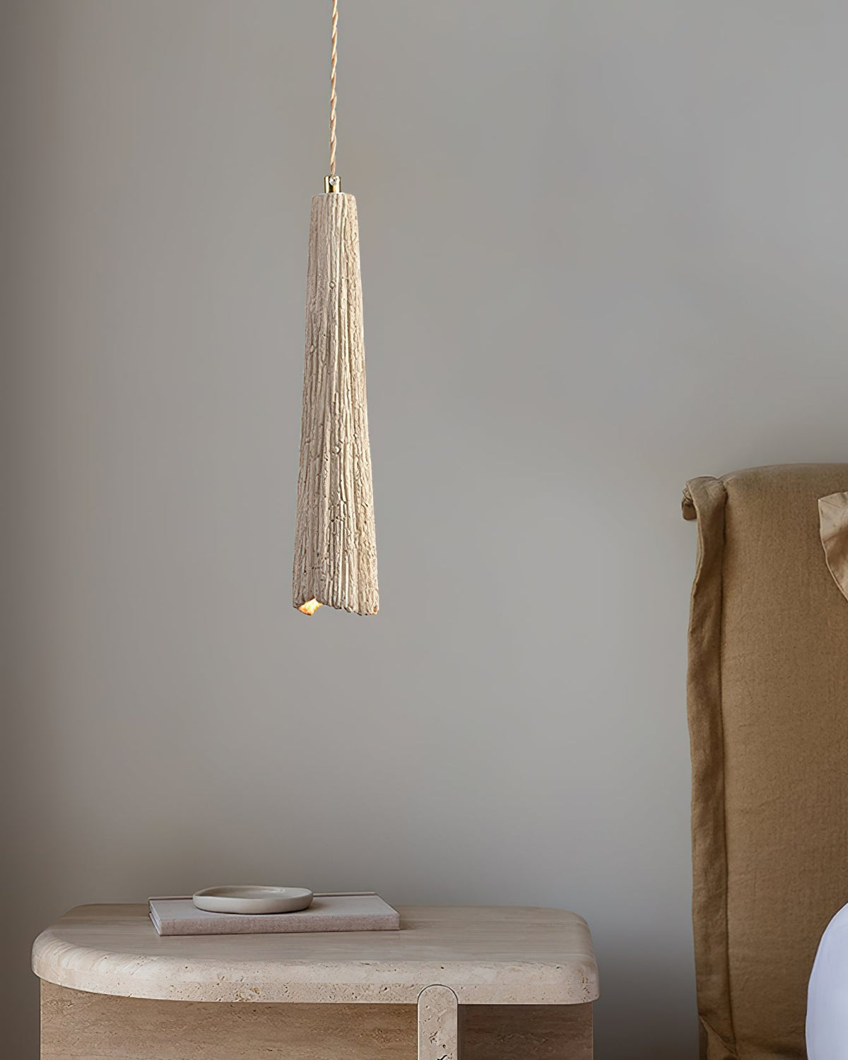 Nirove hanglamp met verstelbare stoffen kap