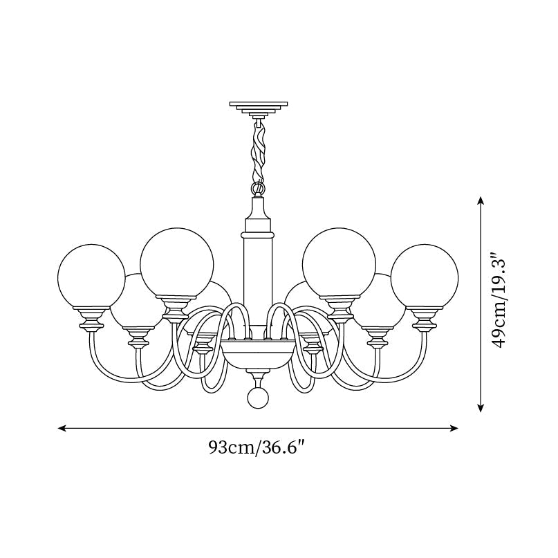 Lumivian 8-Light bollen Kroonluchter