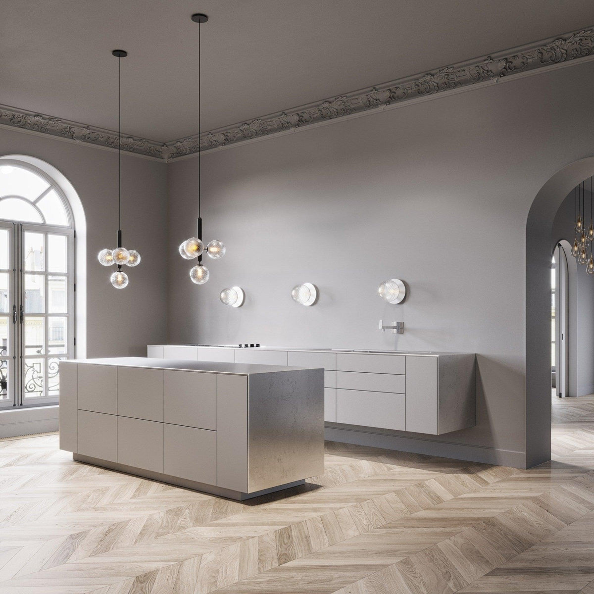 Lioraraya hanglamp met klassieke industriële stijl in glas