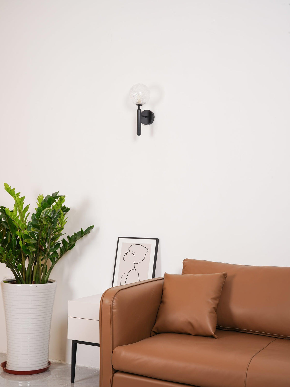 Kynlo wandlamp met stekker, glazen bol Nordic