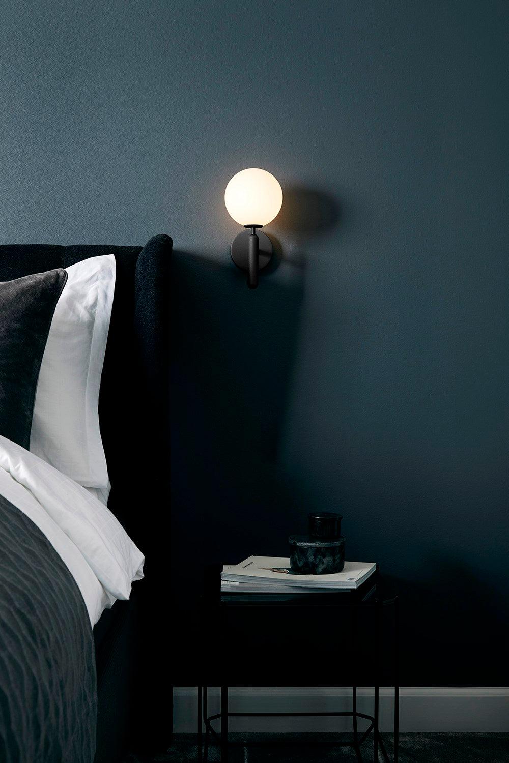 Kynlo wandlamp met stekker, glazen bol Nordic