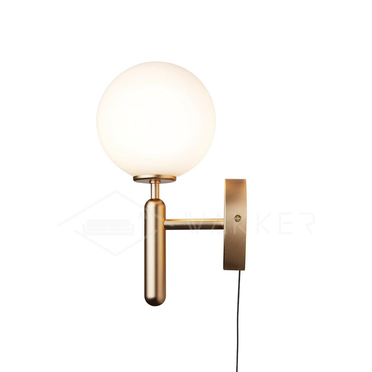 Kynlo wandlamp met stekker, glazen bol Nordic